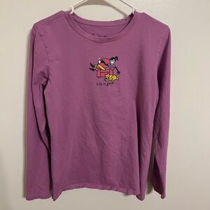 Vintage Life is Good women’s 100% cotton purple long sleeve shirt